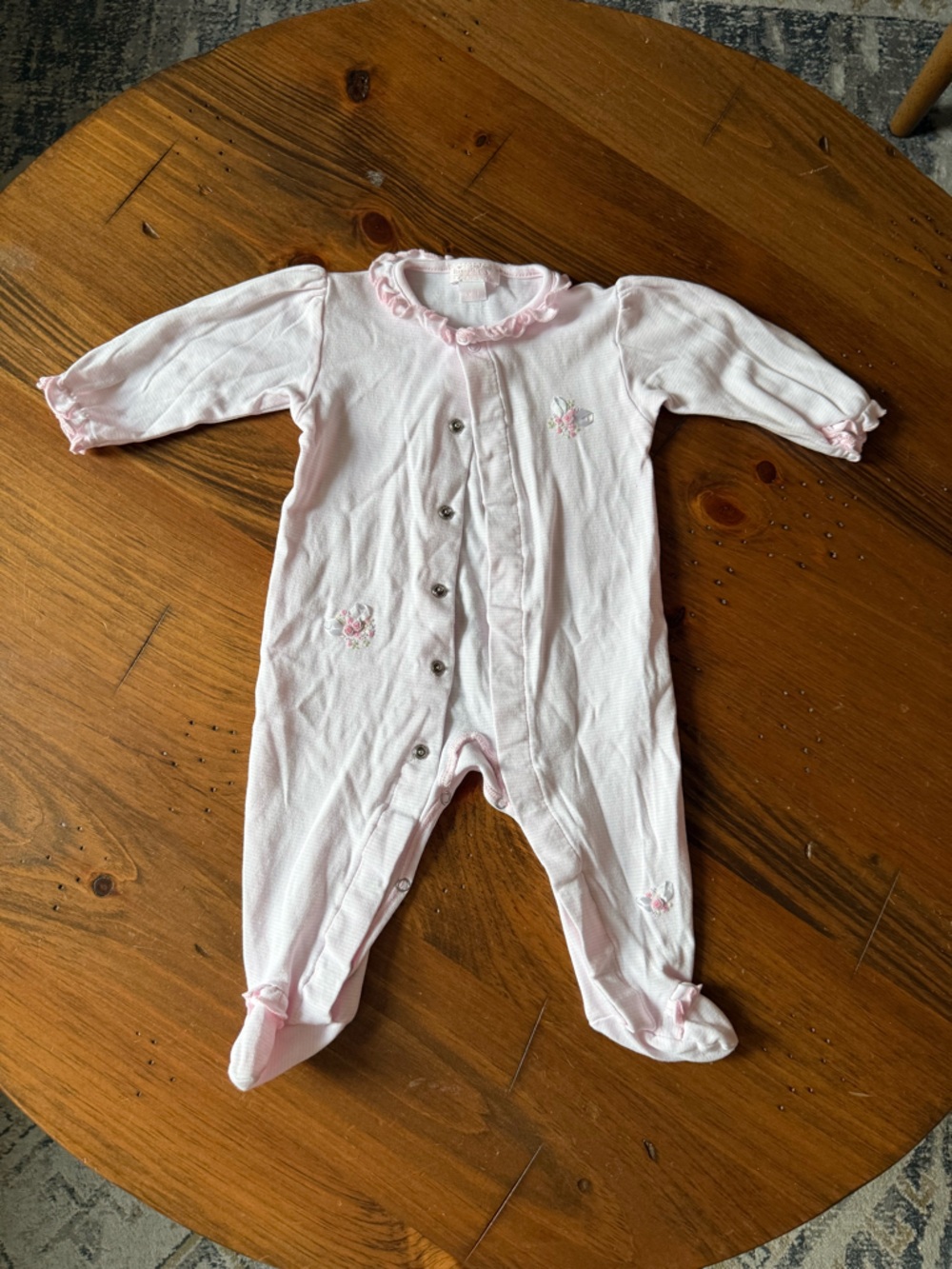 Kissy Kissy- Soft Pink Baby One-Piece with Snap Front